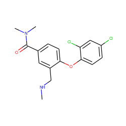 CNCc1cc(C(=O)N(C)C)ccc1Oc1ccc(Cl)cc1Cl ZINC000029129576