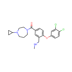 CNCc1cc(C(=O)N2CCCN(C3CC3)CC2)ccc1Oc1ccc(Cl)c(Cl)c1 ZINC000029129204