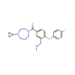 CNCc1cc(C(=O)N2CCCN(C3CC3)CC2)ccc1Oc1ccc(F)cc1 ZINC000029130012