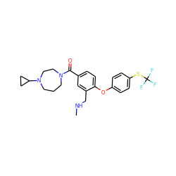 CNCc1cc(C(=O)N2CCCN(C3CC3)CC2)ccc1Oc1ccc(SC(F)(F)F)cc1 ZINC000029129762