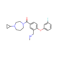 CNCc1cc(C(=O)N2CCCN(C3CC3)CC2)ccc1Oc1cccc(F)c1 ZINC000029130010