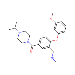 CNCc1cc(C(=O)N2CCN(C(C)C)CC2)ccc1Oc1cccc(OC)c1 ZINC000029130757