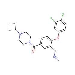 CNCc1cc(C(=O)N2CCN(C3CCC3)CC2)ccc1Oc1ccc(Cl)c(Cl)c1 ZINC000029131169