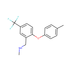 CNCc1cc(C(F)(F)F)ccc1Oc1ccc(C)cc1 ZINC000040901331