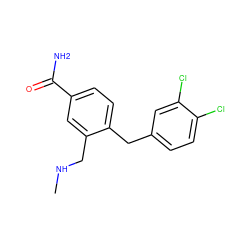 CNCc1cc(C(N)=O)ccc1Cc1ccc(Cl)c(Cl)c1 ZINC000040980482