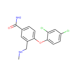 CNCc1cc(C(N)=O)ccc1Oc1ccc(Cl)cc1Cl ZINC000029129579