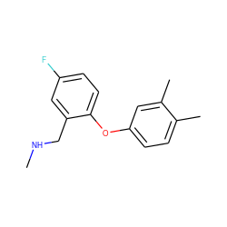 CNCc1cc(F)ccc1Oc1ccc(C)c(C)c1 ZINC000037237706