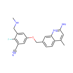 CNCc1cc(OCc2ccc3c(C)cc(N)nc3c2)cc(C#N)c1F ZINC001772635507