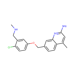 CNCc1cc(OCc2ccc3c(C)cc(N)nc3c2)ccc1Cl ZINC001772642879