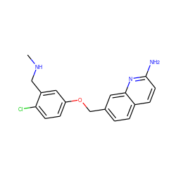 CNCc1cc(OCc2ccc3ccc(N)nc3c2)ccc1Cl ZINC000263621060