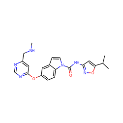 CNCc1cc(Oc2ccc3c(ccn3C(=O)Nc3cc(C(C)C)on3)c2)ncn1 ZINC000201321647