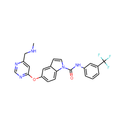 CNCc1cc(Oc2ccc3c(ccn3C(=O)Nc3cccc(C(F)(F)F)c3)c2)ncn1 ZINC000201316912