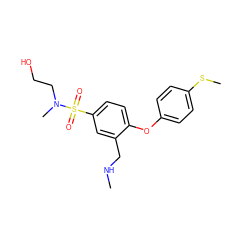 CNCc1cc(S(=O)(=O)N(C)CCO)ccc1Oc1ccc(SC)cc1 ZINC000040422953