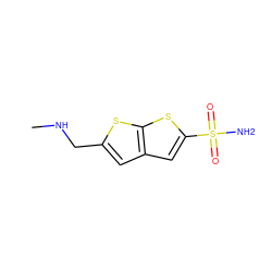 CNCc1cc2cc(S(N)(=O)=O)sc2s1 ZINC000001482624