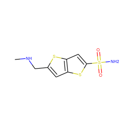 CNCc1cc2sc(S(N)(=O)=O)cc2s1 ZINC000000011369