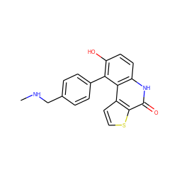 CNCc1ccc(-c2c(O)ccc3[nH]c(=O)c4sccc4c23)cc1 ZINC000150199785