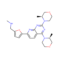 CNCc1ccc(-c2ccc3c(N4CCOC[C@@H]4C)nc(N4CCOC[C@@H]4C)nc3n2)o1 ZINC000143417106