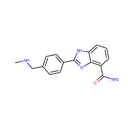 CNCc1ccc(-c2nc3c(C(N)=O)cccc3[nH]2)cc1 ZINC000026499089