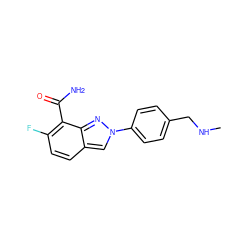 CNCc1ccc(-n2cc3ccc(F)c(C(N)=O)c3n2)cc1 ZINC000045347306