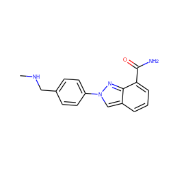 CNCc1ccc(-n2cc3cccc(C(N)=O)c3n2)cc1 ZINC000045394151