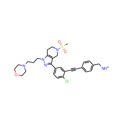 CNCc1ccc(C#Cc2cc(-c3nn(CCCN4CCOCC4)c4c3CN(S(C)(=O)=O)CC4)ccc2Cl)cc1 ZINC000049694930