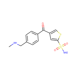 CNCc1ccc(C(=O)c2csc(S(N)(=O)=O)c2)cc1 ZINC000000002601