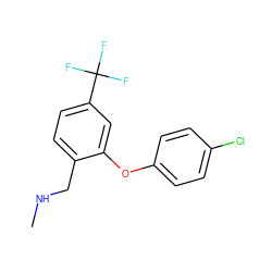 CNCc1ccc(C(F)(F)F)cc1Oc1ccc(Cl)cc1 ZINC000040980496