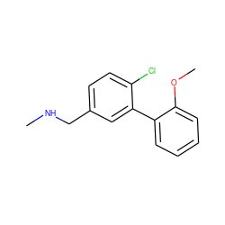 CNCc1ccc(Cl)c(-c2ccccc2OC)c1 ZINC001772581540