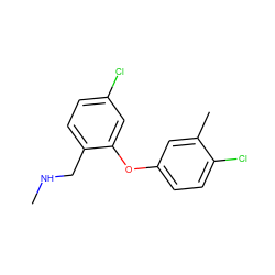 CNCc1ccc(Cl)cc1Oc1ccc(Cl)c(C)c1 ZINC000040836023