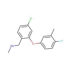 CNCc1ccc(Cl)cc1Oc1ccc(F)c(C)c1 ZINC000040379822