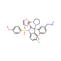 CNCc1ccc(OC)c([C@@]2(N3CCC[C@H]3c3ncco3)C(=O)N(S(=O)(=O)c3ccc(OC)cc3)c3ccc(Cl)cc32)c1 ZINC000071411010