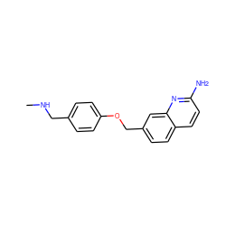 CNCc1ccc(OCc2ccc3ccc(N)nc3c2)cc1 ZINC000653749379