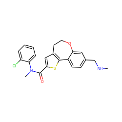 CNCc1ccc2c(c1)OCCc1cc(C(=O)N(C)c3ccccc3Cl)sc1-2 ZINC000073197145