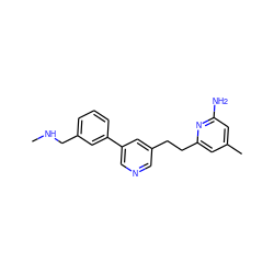 CNCc1cccc(-c2cncc(CCc3cc(C)cc(N)n3)c2)c1 ZINC001772627401