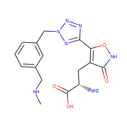 CNCc1cccc(Cn2nnc(-c3o[nH]c(=O)c3C[C@H](N)C(=O)O)n2)c1 ZINC000653727855