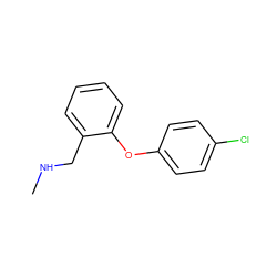 CNCc1ccccc1Oc1ccc(Cl)cc1 ZINC000034833761