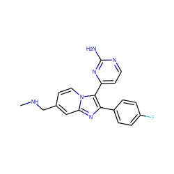 CNCc1ccn2c(-c3ccnc(N)n3)c(-c3ccc(F)cc3)nc2c1 ZINC000036160928