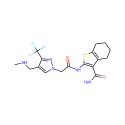 CNCc1cn(CC(=O)Nc2sc3c(c2C(N)=O)CCCC3)nc1C(F)(F)F ZINC000064549512