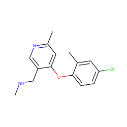 CNCc1cnc(C)cc1Oc1ccc(Cl)cc1C ZINC000029046208