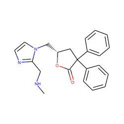 CNCc1nccn1C[C@@H]1CC(c2ccccc2)(c2ccccc2)C(=O)O1 ZINC000013651130