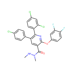 CNN(C)C(=O)c1cc(-c2ccc(Cl)cc2)c(-c2ccc(Cl)cc2Cl)nc1Oc1ccc(F)c(F)c1 ZINC000028903106