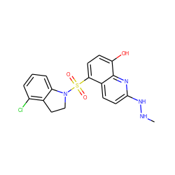 CNNc1ccc2c(S(=O)(=O)N3CCc4c(Cl)cccc43)ccc(O)c2n1 ZINC001772623795