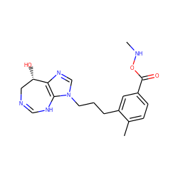 CNOC(=O)c1ccc(C)c(CCCn2cnc3c2NC=NC[C@@H]3O)c1 ZINC000034633648