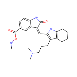 CNOC(=O)c1ccc2c(c1)/C(=C/c1[nH]c3c(c1CCCN(C)C)CCCC3)C(=O)N2 ZINC000037858250