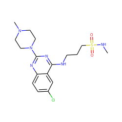 CNS(=O)(=O)CCCNc1nc(N2CCN(C)CC2)nc2ccc(Cl)cc12 ZINC000045335829