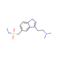 CNS(=O)(=O)Cc1ccc2[nH]cc(CCN(C)C)c2c1 ZINC000000014360