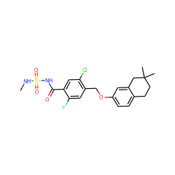 CNS(=O)(=O)NC(=O)c1cc(Cl)c(COc2ccc3c(c2)CC(C)(C)CC3)cc1F ZINC000261112180
