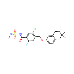CNS(=O)(=O)NC(=O)c1cc(Cl)c(COc2ccc3c(c2)CCC(C)(C)C3)cc1F ZINC000261163888