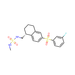 CNS(=O)(=O)NC[C@@H]1CCCc2cc(S(=O)(=O)c3cccc(F)c3)ccc21 ZINC000049053976