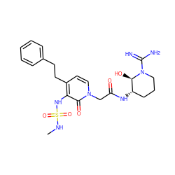 CNS(=O)(=O)Nc1c(CCc2ccccc2)ccn(CC(=O)N[C@H]2CCCN(C(=N)N)[C@@H]2O)c1=O ZINC000028000542